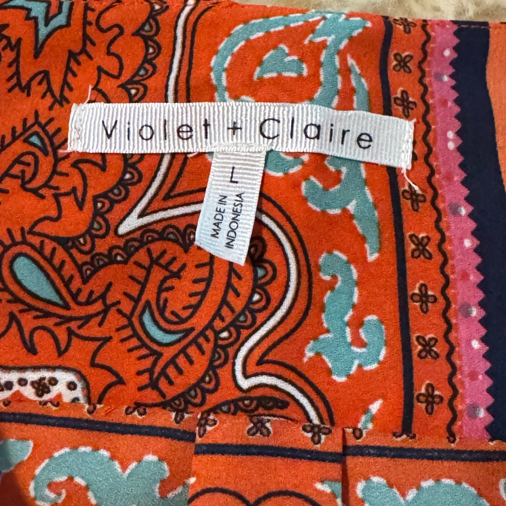 Violette Claire Orange Paisley Scarf